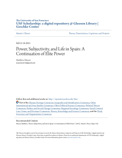 Power, Subjectivity, and Life in Spain: A Continuation of Elite Power