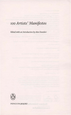 100 Artists` Manifestos