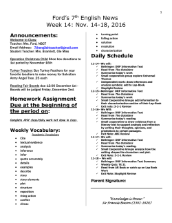 Ford`s 7th English News Week 14: Nov. 14-18, 2016