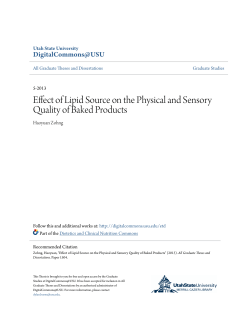 Effect of Lipid Source on the Physical and Sensory Quality of Baked