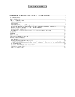 UNDERWRITING CONSIDERATIONS - MEDICAL