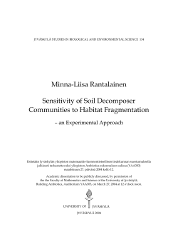 Minna-Liisa Rantalainen Sensitivity of Soil Decomposer