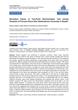 Normative Values of Two-Point Discrimination Test