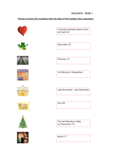 HOLIDAYS - Rong Chang