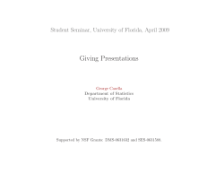 Giving Presentations - Department of Statistics