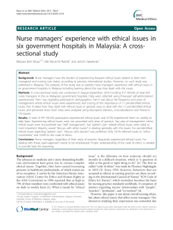 Nurse managers` experience with ethical issues in