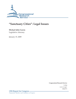 CRS Report On "Sanctuary Cities": Legal Issues