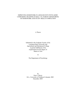 improving homework in adolescents with adhd