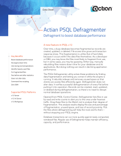 Actian PSQL Defragmenter