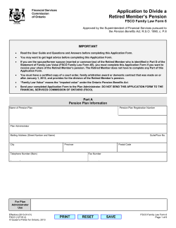 FSCO Family Law Form 6 - Application to Divide a Retired Member`s
