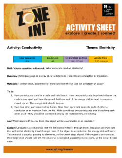 Summer of Learning Activities: Electricity: Conductivity