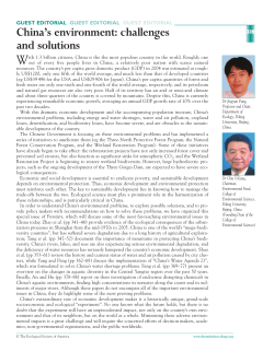 China`s environment: challenges and solutions