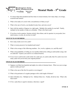 WSMC Mental Math `11