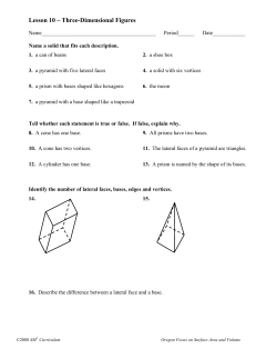 Lesson 10 ~ Three-Dimensional Figures