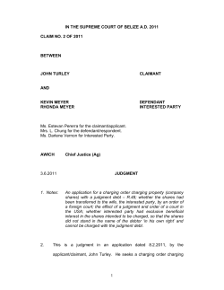 Supreme Court Claim No. 2 of 2011