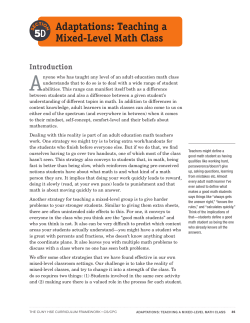 Adaptations: Teaching a Mixed