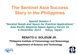 The Sentinel Asia Success Story in the Philippines