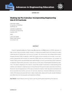 Shaking Up Pre-Calculus: Incorporating Engineering into K