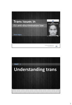 Trans issues in EU anti-discrimination law