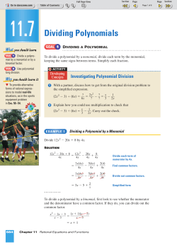 Dividing Polynomials