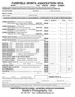 Fairfield Sports Photo Order Form 2016