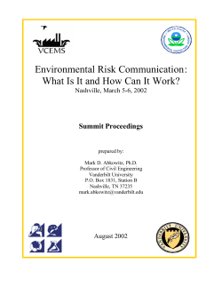 Environmental Risk Communication: What Is It and How