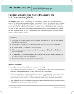Handout B: Economics-Related Clauses in the US Constitution (1787)