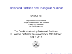 Balanced Partition and Triangular Number