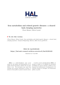 Iron metabolism and related genetic diseases - Portail HAL