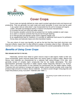 Cover Crops - Government of New Brunswick