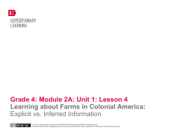 Grade 4: Module 2A: Unit 1: Lesson 4 Learning about Farms in