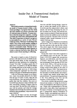 Inside Out: A Transactional Analysis Model of Trauma