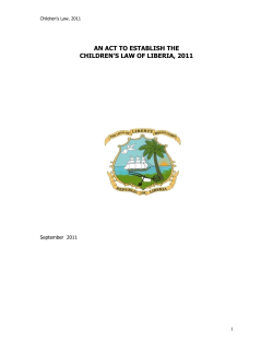an act to establish the children`s law of liberia, 2011