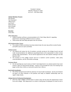 President`s Cabinet Monday, February 27, 2017 8:15 a.m. &ndash; RPC