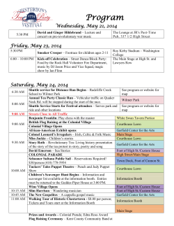 Conference agenda with track - Chestertown Tea Party Festival