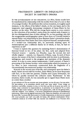 fraternity: liberty or inequality? incest in sartre`s drama - TRAN-B