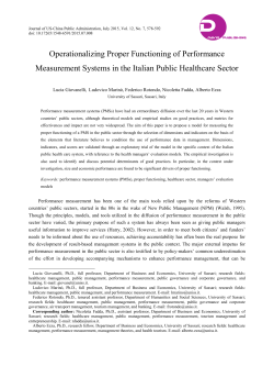 Operationalizing Proper Functioning of Performance Measurement