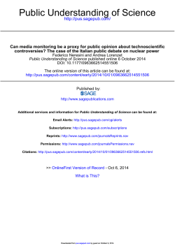 Public Understanding of Science