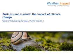Business not as usual: the impact of climate change