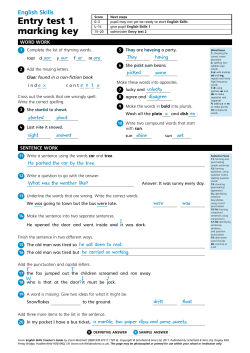 English Skills Entry test 1