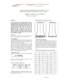 Analysis of Natural Draught Hyperbolic Cooling Towers by