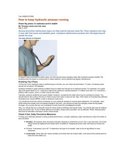 How to keep hydraulic presses running