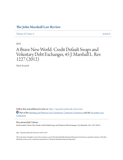 A Brave New World: Credit Default Swaps and Voluntary Debt