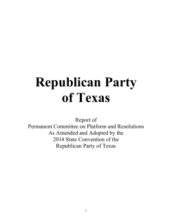 Republican Party Platform - Republican Party of Texas