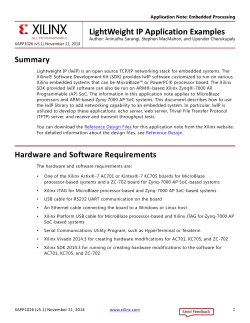 Xilinx XAPP1026 LightWeight IP (lwIP) Application Examples, v5.1