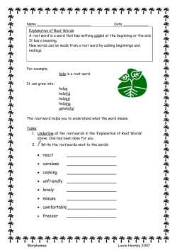 Explanation of Root Words