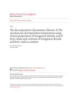 The decomposition of potassium chlorate