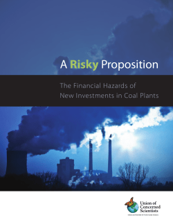 A Risky Proposition - Union of Concerned Scientists