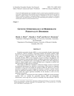 genetic epidemiology of borderline personality disorder