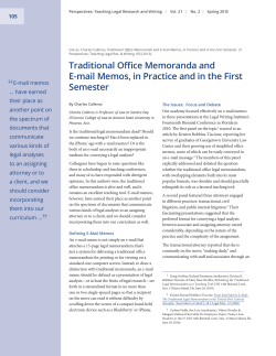 Traditional Office Memoranda and E-mail